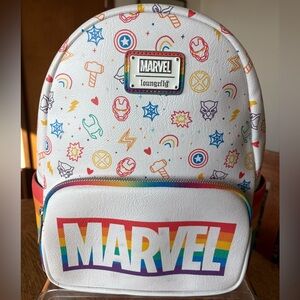 Loungefly Marvel pride collection, mini backpack with superhero icons